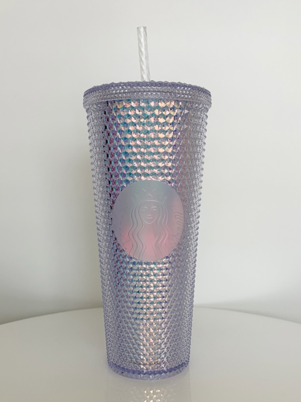 Starbucks 2023 Iridescent Pink/Purple Studded Venti Tumbler 24oz Cold Cup